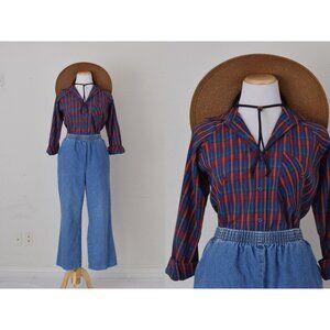 Vintage 00s Long Sleeves‎ Plaid Shirt